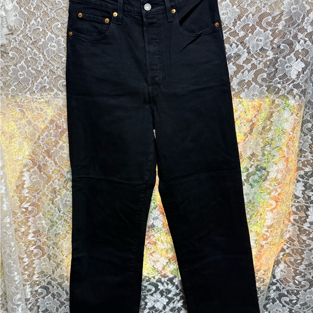 Levi's Black ribcage Straight Leg Women's Pants high waist like new sz 27